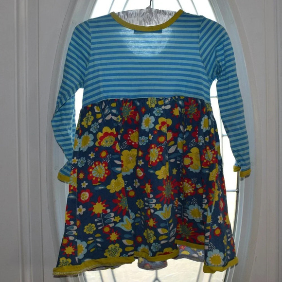 JELLY THE PUG Girls Stripped Floral Knit Dress Size 5 - Picture 2 of 4